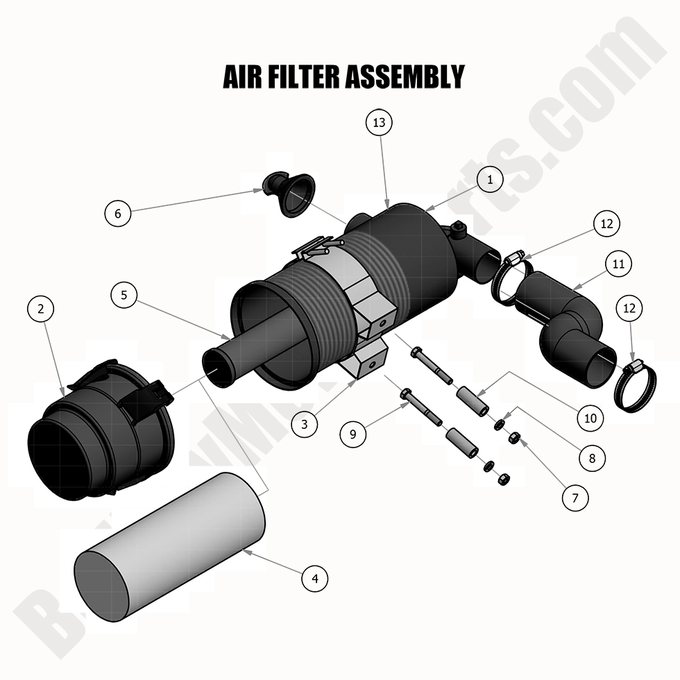2354 - Bad Boy Mower Parts Lookup > 2019 > Diesel - 1500cc > Air Filter Assembly